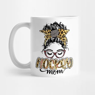 Hockey Mom Messy Bun   Hockey Mama Leopard Mug